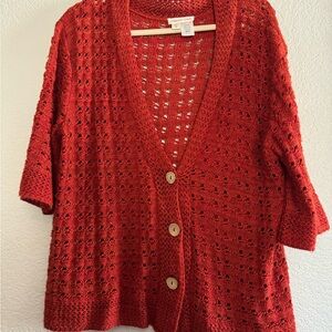 Chico's Red Knit Cardigan